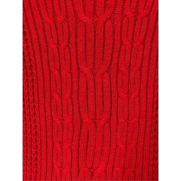 Boy meets girl cropped red sweater pull over with metallic thread size medium￼ - Picture 3 of 6